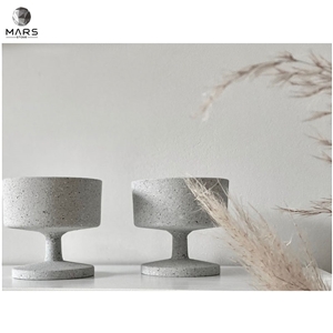 Artistic Popular Design White Natural Stone Candle Holder