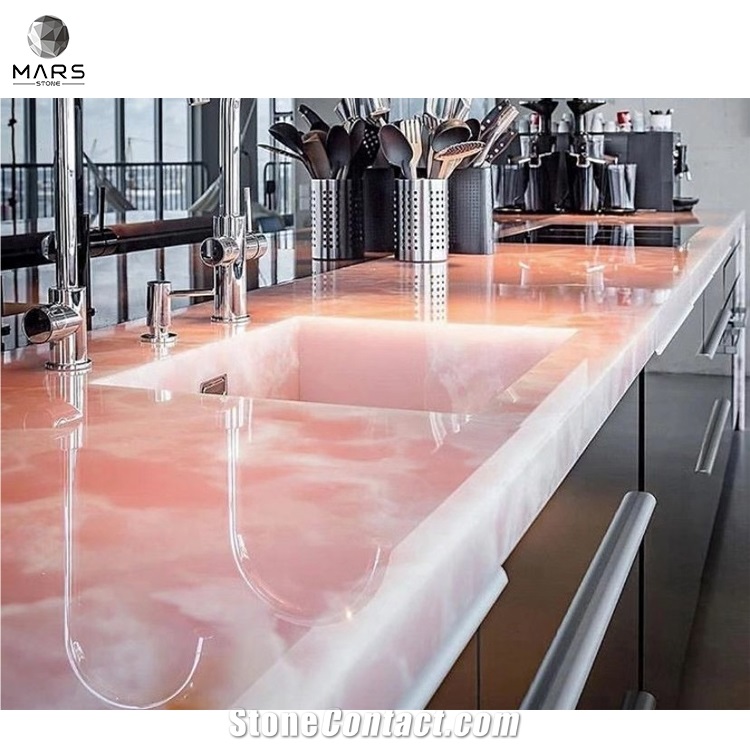Beautiful Pink Onyx For Stone Countertop Tabletop