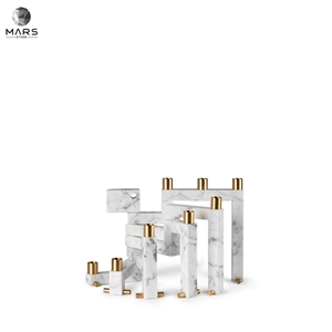 Best Design Chinese Factory Natural White Stone Candle Jar