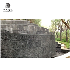 Black Stone Granite Grooved Finished Tiles For Outdoor Wall
