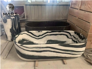 Cheapest Panda White Marble Glaze Surface Bathtub Price