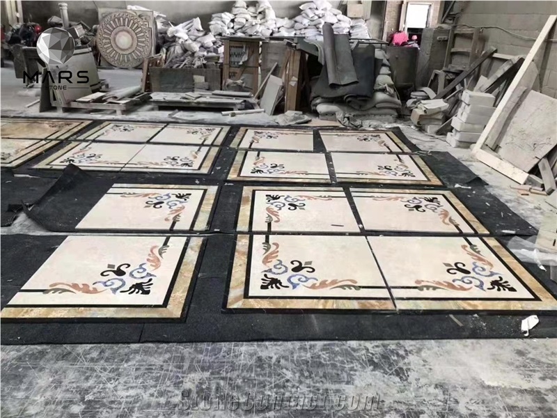 China Factory Foyer Marble Waterjet Medallion Floor Design
