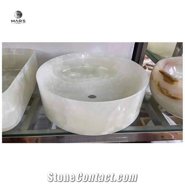 China Luxury White Onyx Basin Pure White Onyx Washbasin