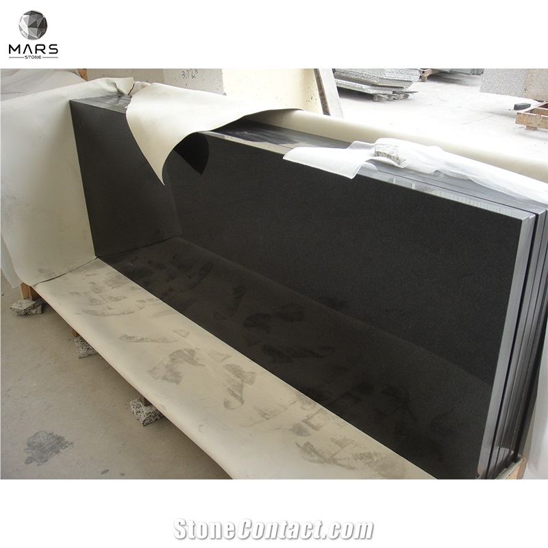 China Shanxi Black Granite Polished Bathroom Counter Top