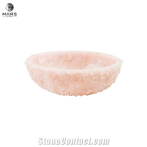 Chinese Factory Pink Stone Wash Basin Polished Design Round