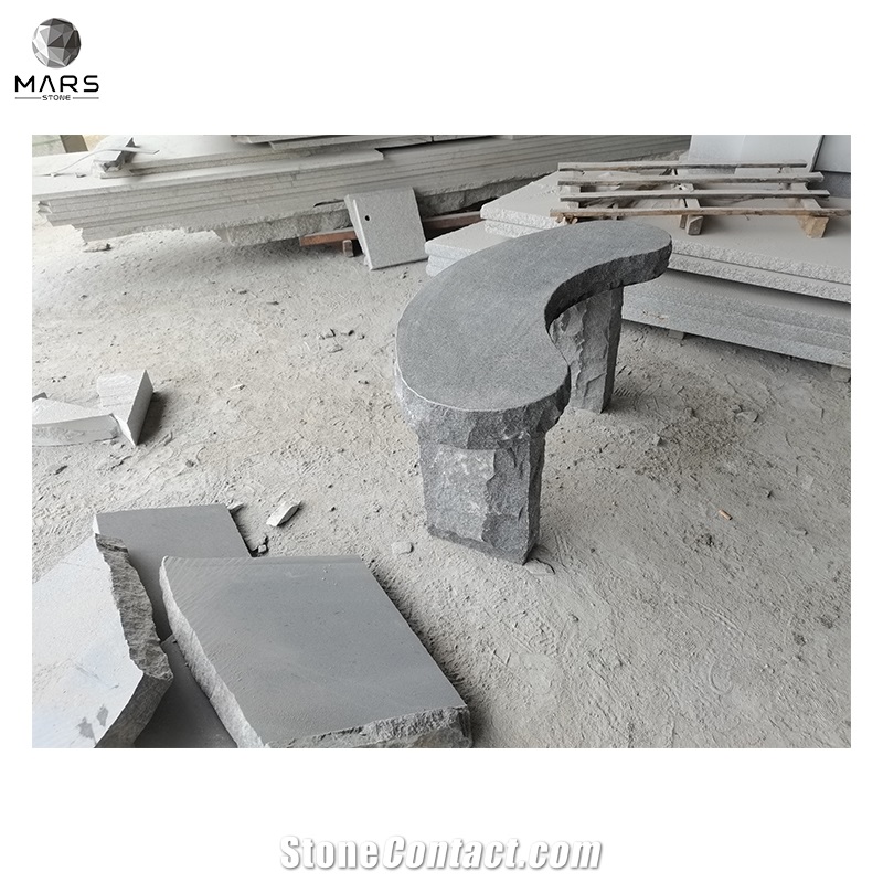 Chinese Grey Granite Benches Block Garden Stone Benches