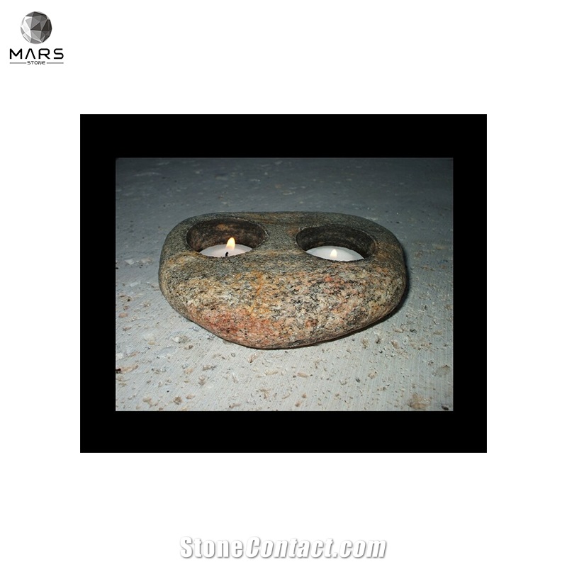 Custom Popular Medium Black Stone Candler Holder Jar