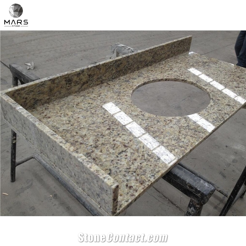 Customized Prefab Imported Brazil Gold Granite Bath Countertop