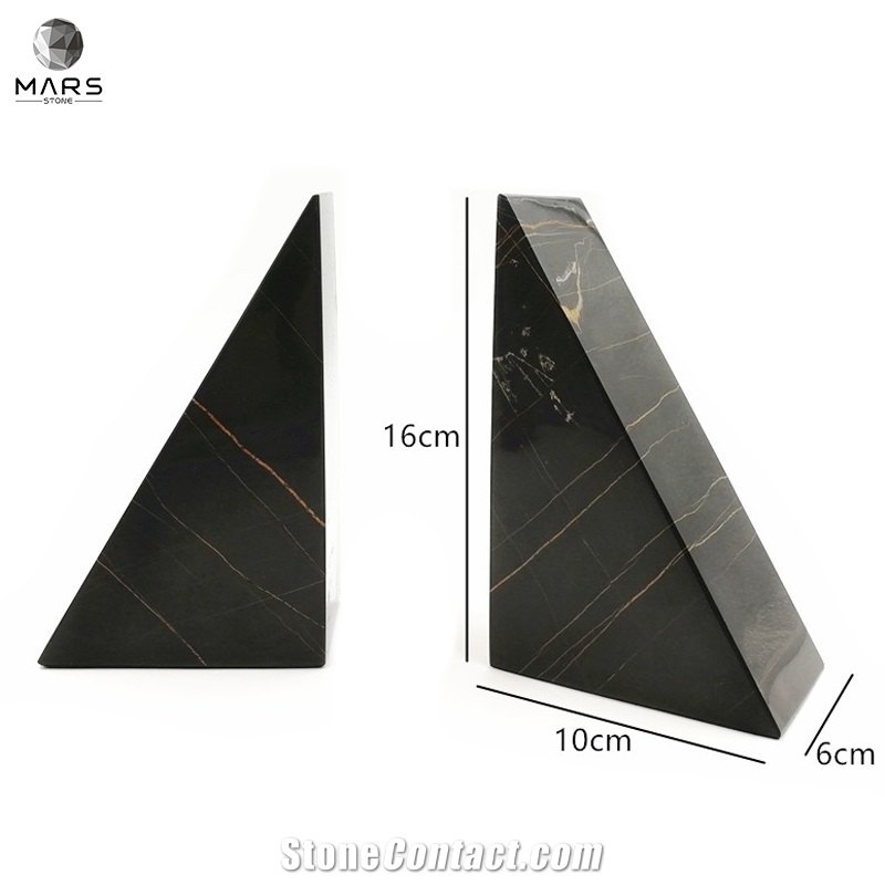 Design Holder Customizable Marble Bookends Triangular Stand
