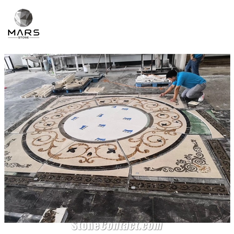 Factory Price Customized Round Square Floor Waterjet Marble