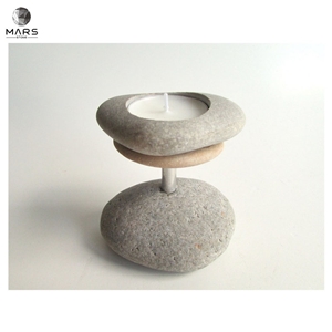 Factory Price Pebble Candle Holder Coastal Natural Stone