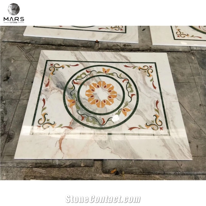 High Quality Natural Stone Rectangle Waterjet Medallion