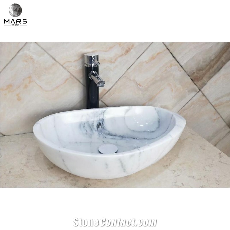 High Quality White Marble Natural Polishing Wash Basin Sink