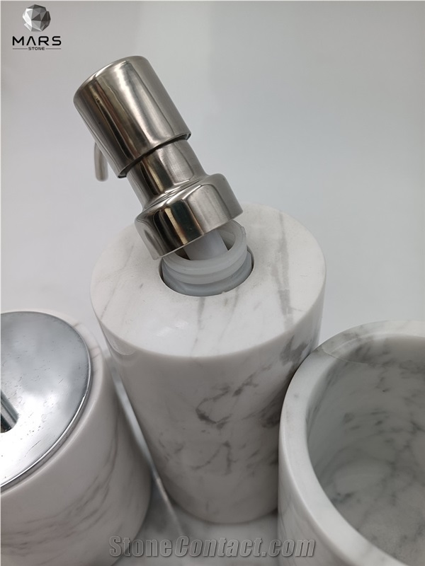 Hotel Modern Style 6 Pieces Natural Marble Bathroom Set