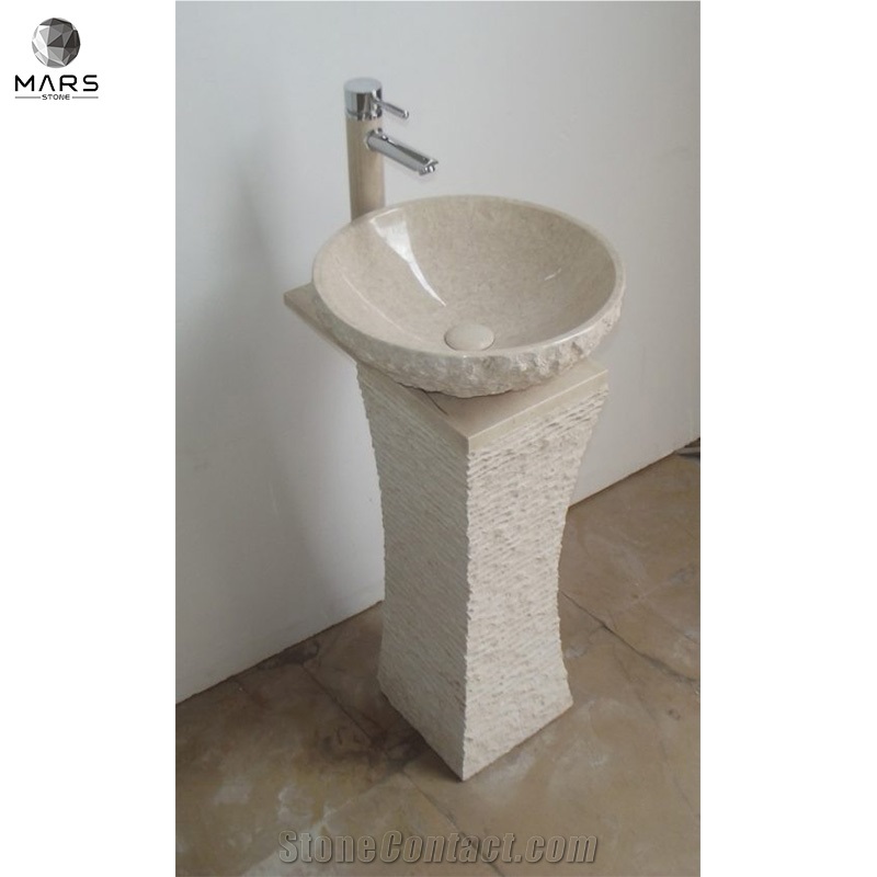 Industrial Artistic Round Freestanding Marble Wash Basin Sink