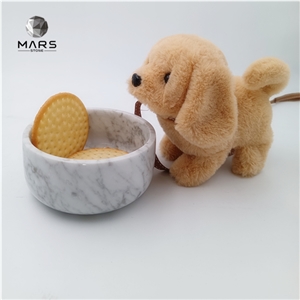 Logo Custom Wholesale White Stone Pet Dog Food Bowl