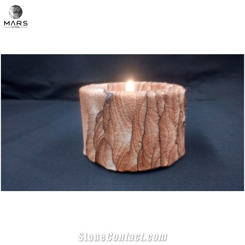 Luxury Desert Natural Sandstone Brown Stone Candle Holder
