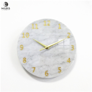 Luxury Marble Stone Digital Clock Gold Pointer