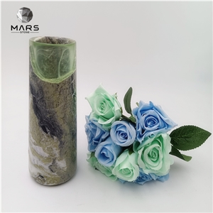 Marble Light Green Jade Flower Vase Stone Vase
