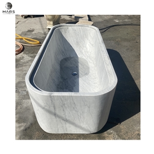 Modern Freestanding Soaking Natural Marble Bathroom Bathtub
