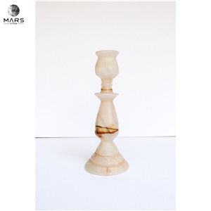 Modern Style  Cheap Natural White Onyx Candle Holder