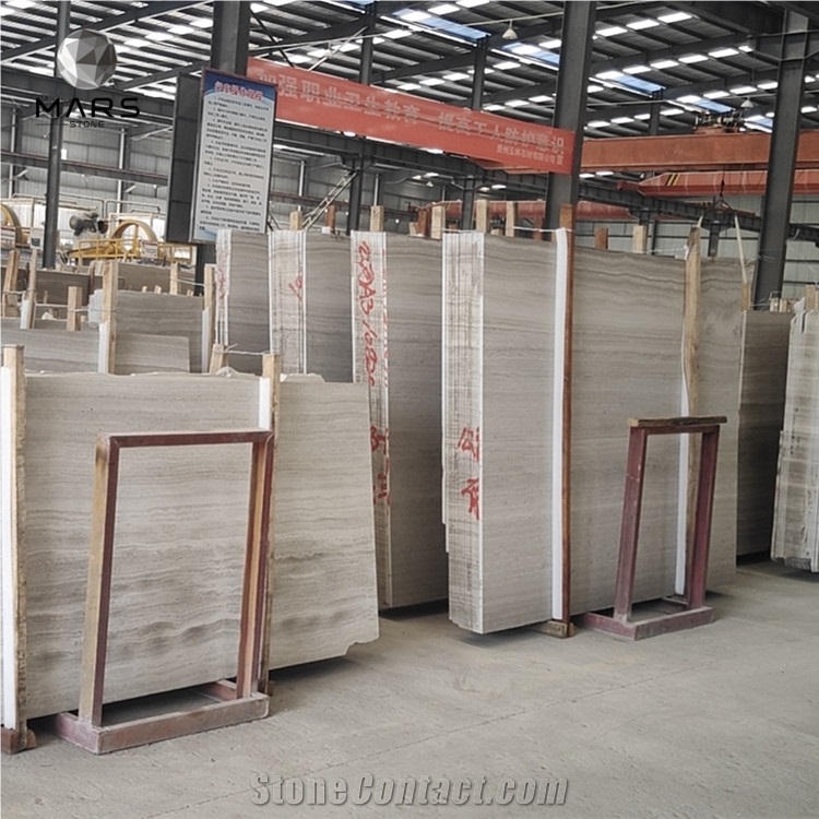 Modern White Wood Grain Marble For Interior Design