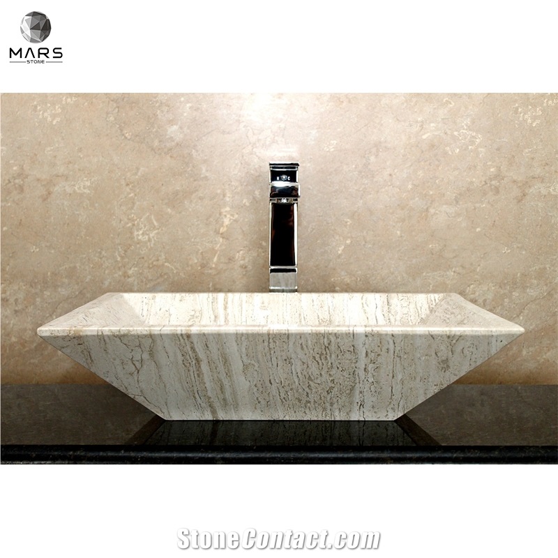 Natural Stone Rustic Travertine Carved Sink