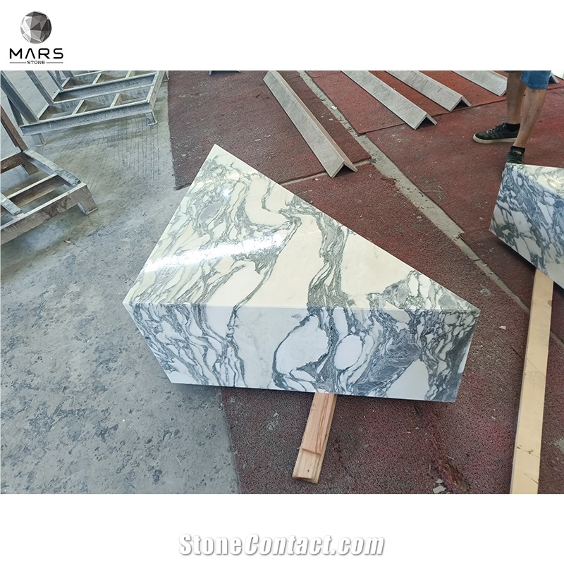 New Custom Natural White Arabescato Venato Marble Table