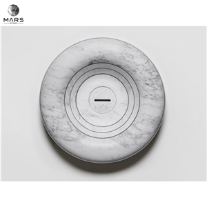 New Design White Natural Round Marble Wash Basin Sink