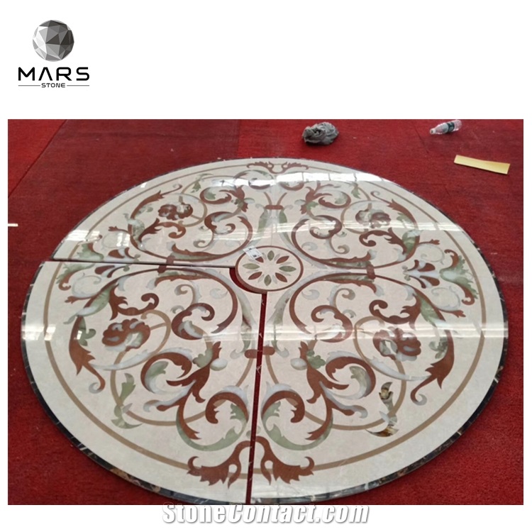 Picture Waterjet Art Patterns Round Marble Medallions Marble