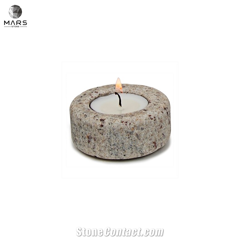 Popular Hot Sale Natural Granite Tealight Holder Candle Jar