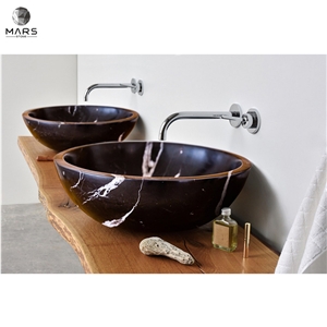 Popular Natural Stone Basin Nero Black Marble Sink