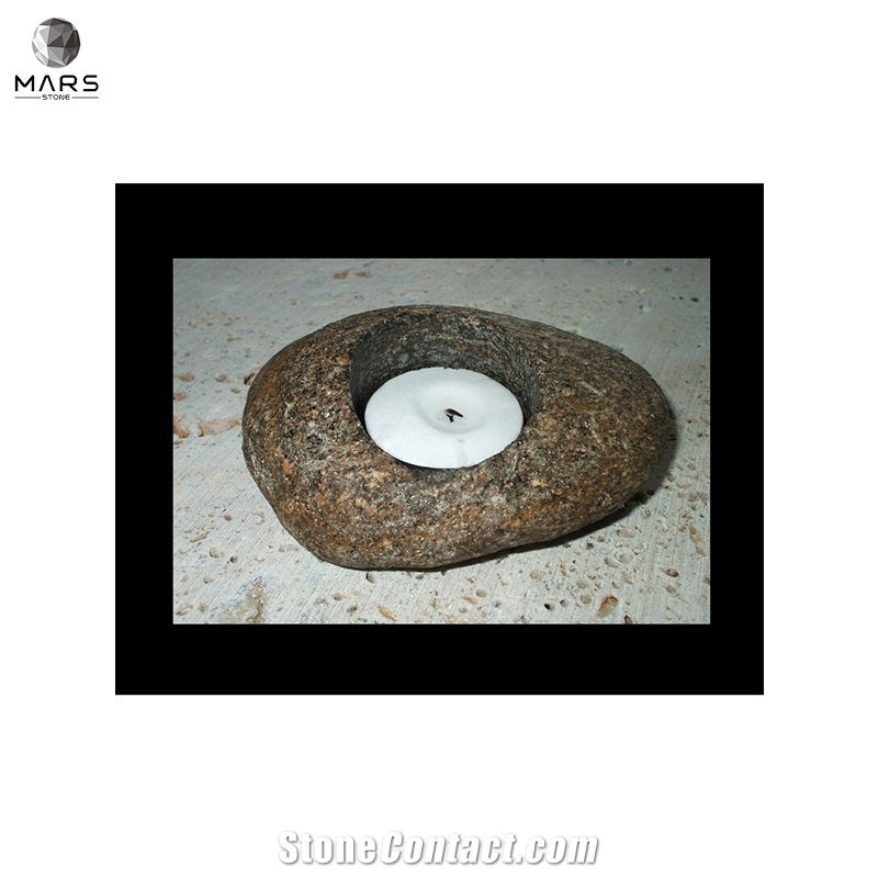 Selling Well Grey Natural Small Stone Tealight Candle Holder