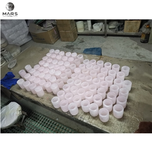 USA High Quality Natural Stone Pink Candle Jar With Holder