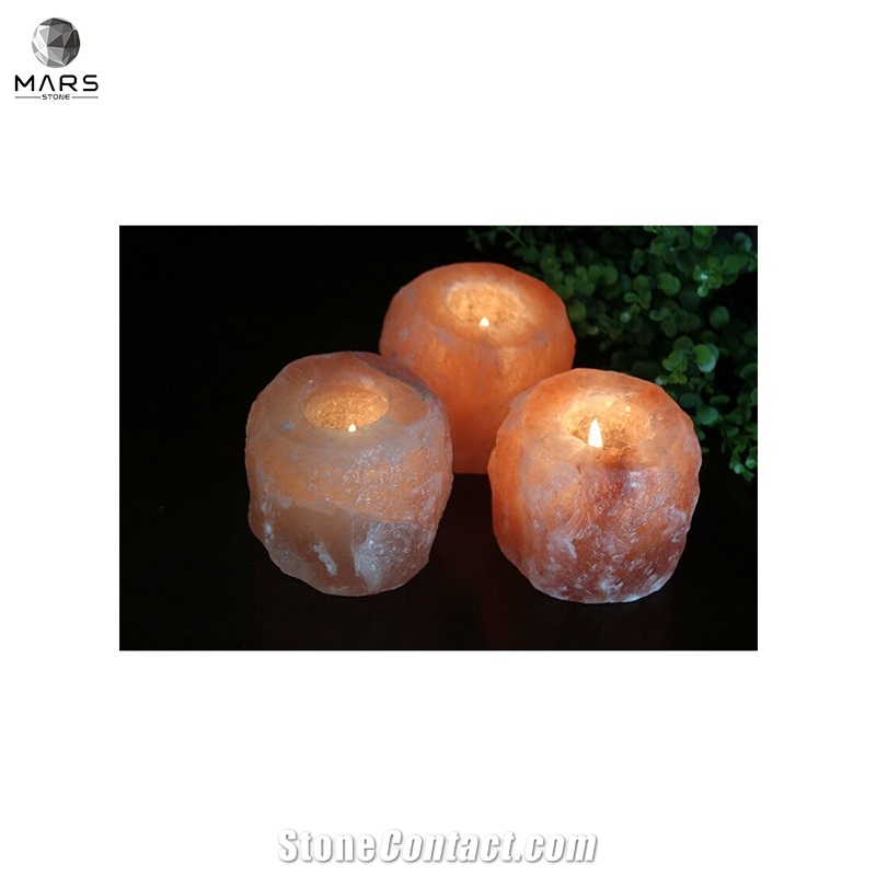 Western Style Himalayan Salt Natural Crystal Candle Holder