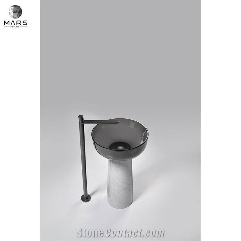 Western Style Natural Marble White Wash Basin Sink