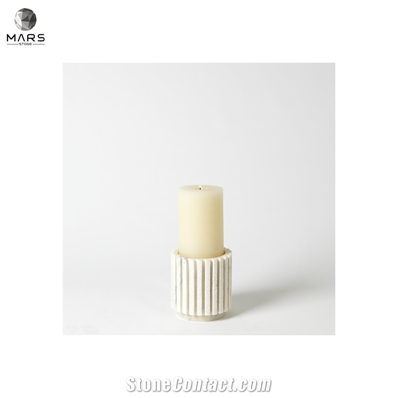 Western Style Natural White Channel Pillar Small Candle Jar