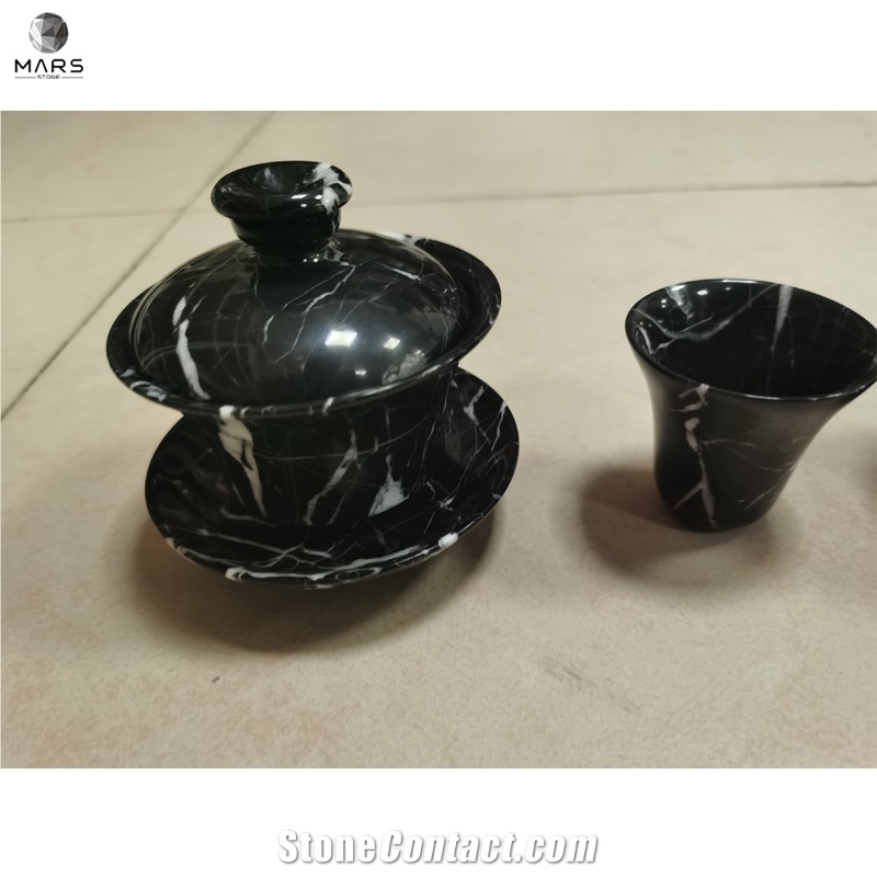 White Onyx Tea Cup Marble Tea Saucer Table Top Decoration