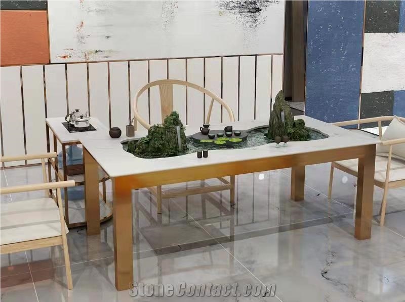 Crystallized Stone Table, Nano Glass Stone Table Furniture