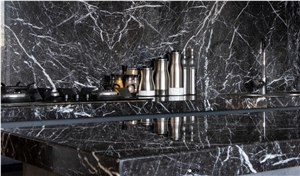 Persian Nero Marquina Marble Kitchen Countertop
