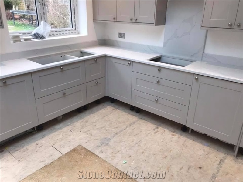 Hot Sale Artificial Stone White Quartz Kitchen Countertops