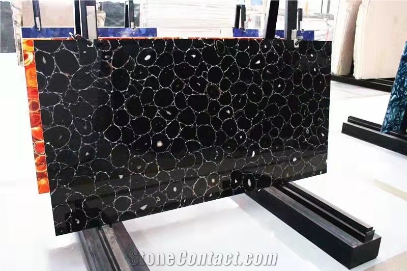 Luxury Colorful Semiprecious Stone Slab Crystal Tiles