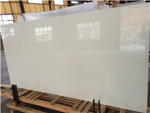 Nano Glass Stone,Pure White Crystallized Marble Slab