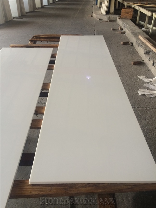 Pure White Marble Nano Glass Stone Slab Wall Tile