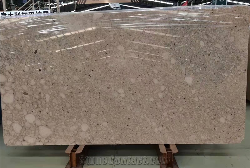 Beige Grey Marble Interior Design Polished Slab Tile