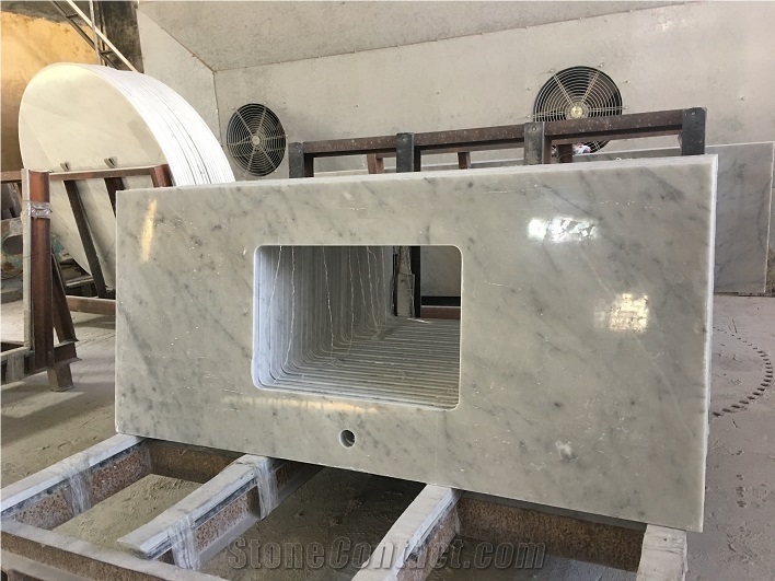 Bianco Carrara White Marble Polished Bath Top Countertop