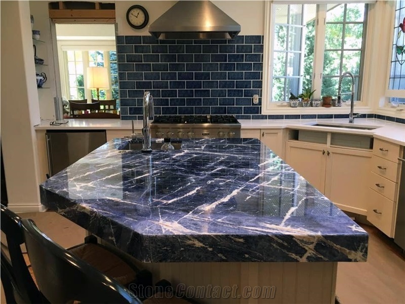 Brazil Blue Sodalite Granite Stone Kitchen Countertop