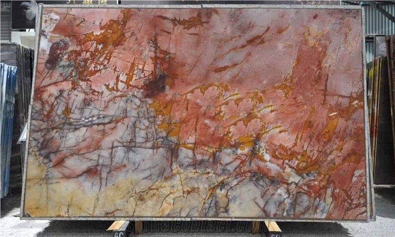 Brazil Cosmopolitan Red Quartzite Slab Wall Tile