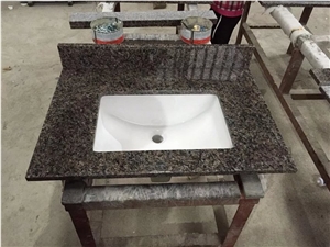 Brown Granite Hotel Vanity Top Bathroom Countertop