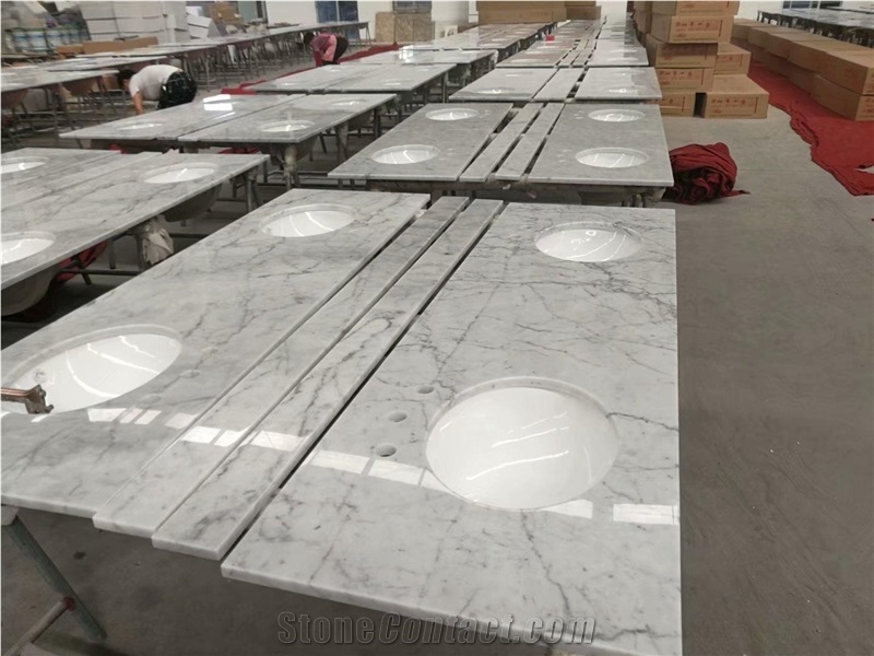 Carrara White Marble High Quality Polished Bath Top